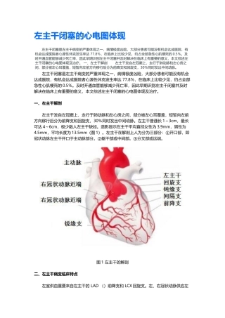2025年左主干闭塞的心电图表现