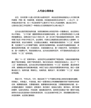 2025年人代会心得体会