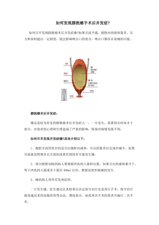 2025年膀胱癌术后并发症