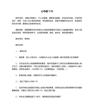 2025年心中的110教案