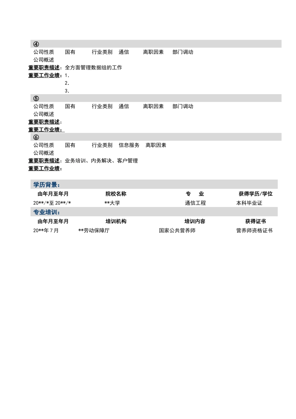 2025年新版个人简历标准样本_第2页