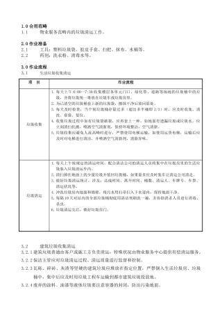 2025年垃圾清运作业指导书