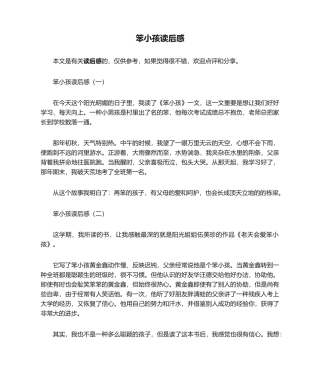2025年笨小孩读后感