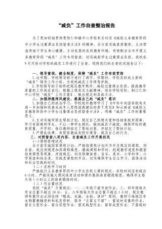 2025年减负自查报告