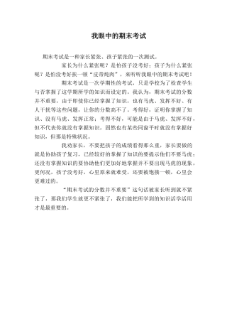 2025年我眼中的期末考试