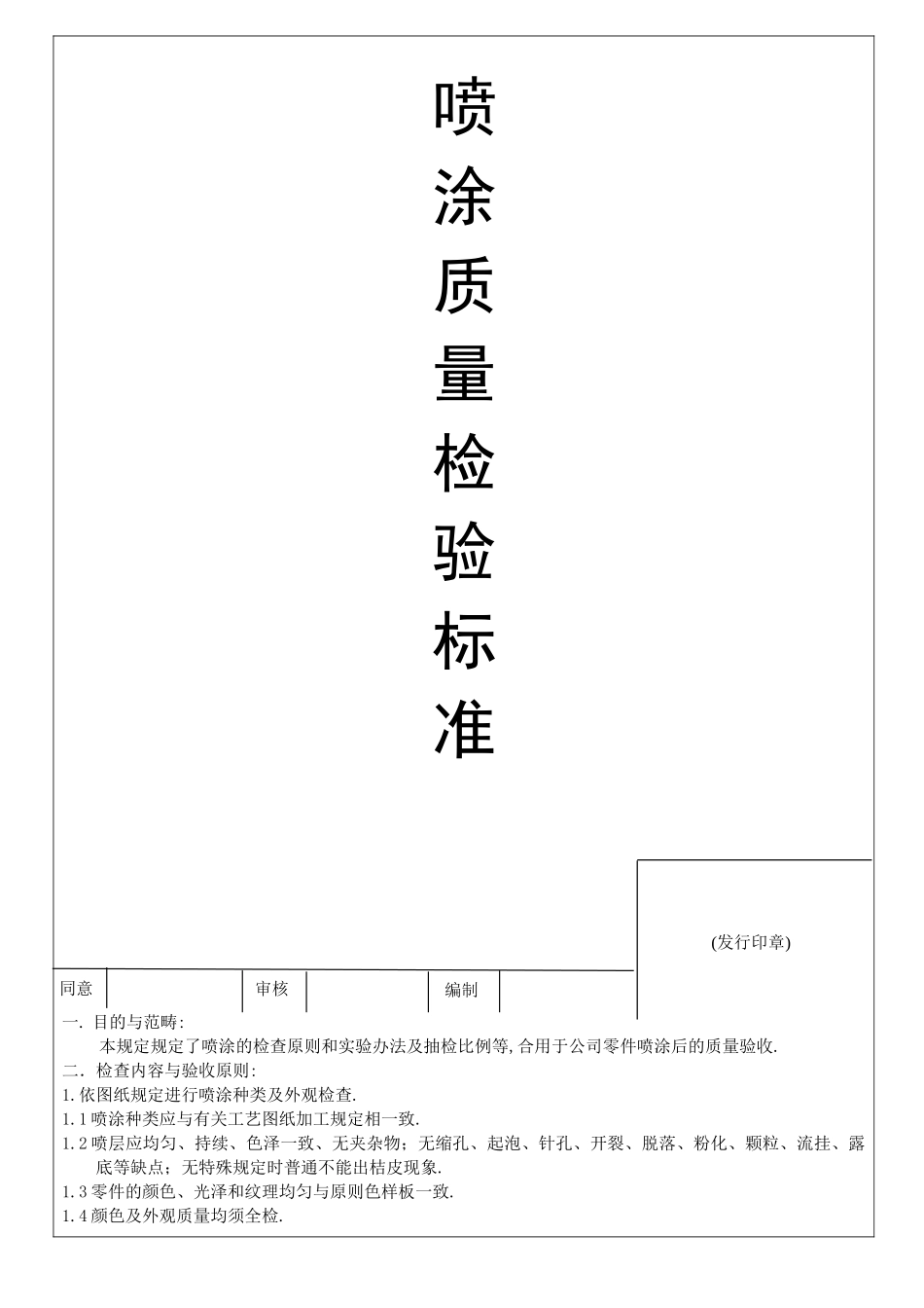 2025年喷涂质量检验标准_第1页
