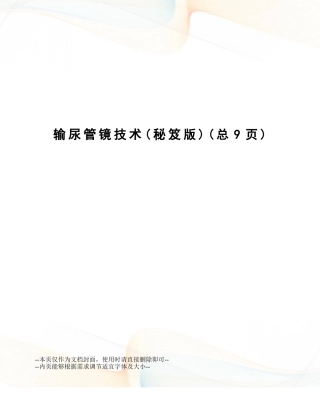 2025年输尿管镜技术