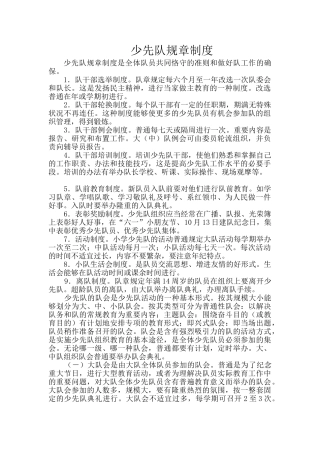 2025年少先队规章制度