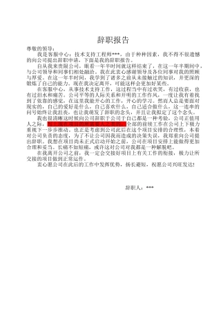2025年辞职报告版本