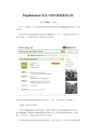 2025年TripAdvisor的电子邮件营销案例分析