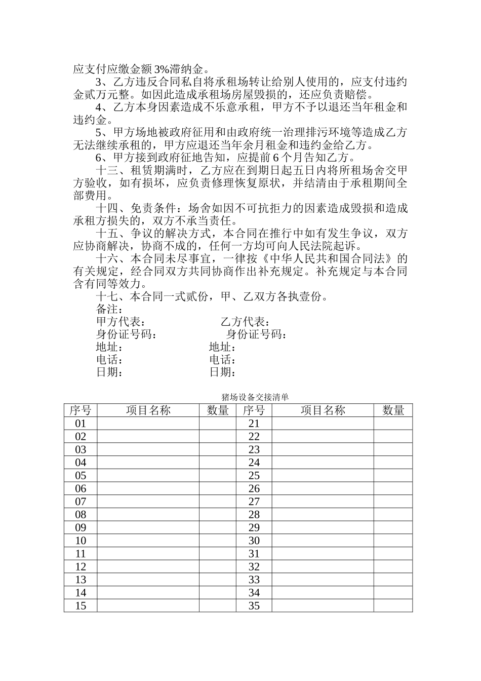 2025年猪场租赁合同_第2页