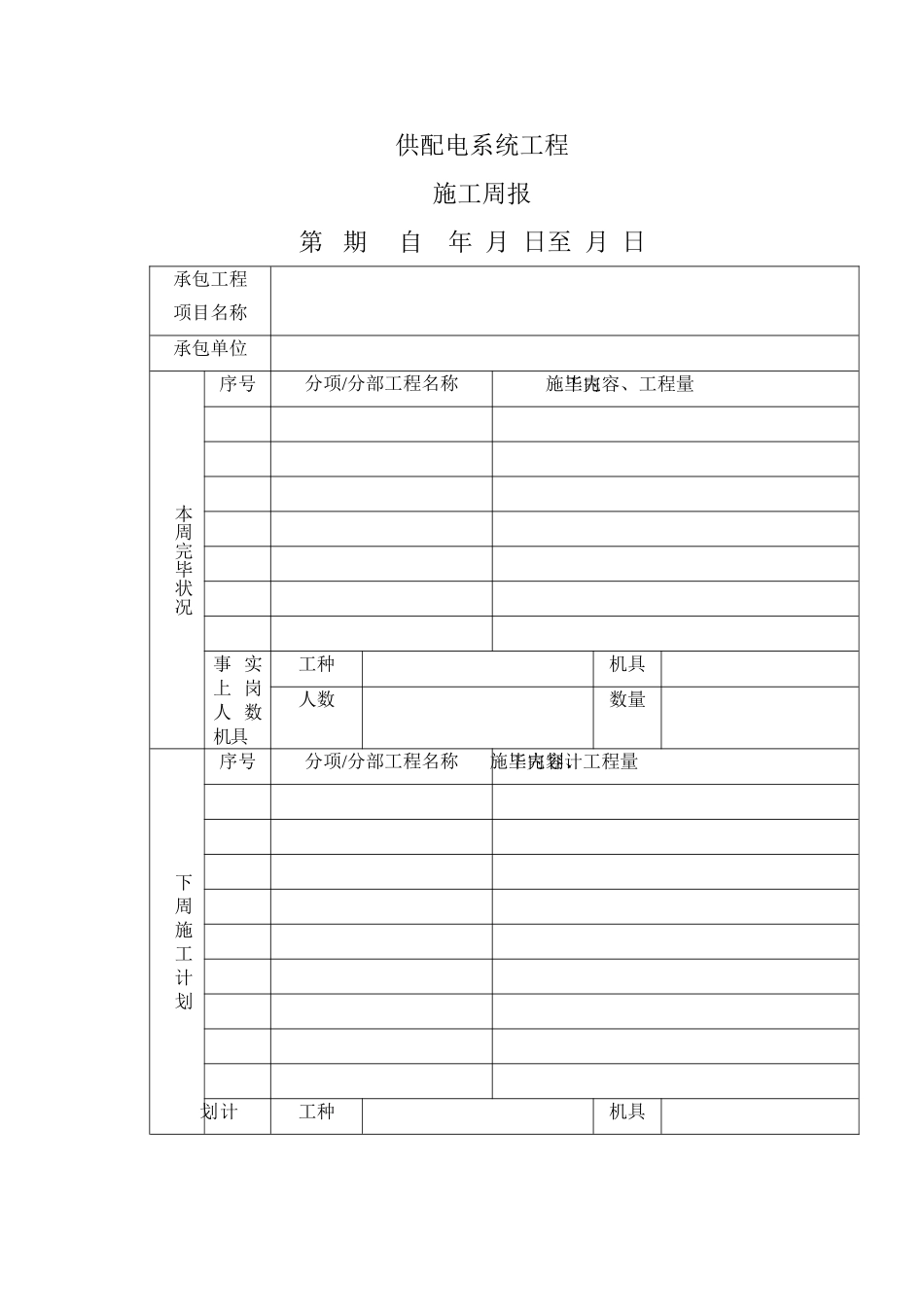 2025年建筑工程施工周报_第1页