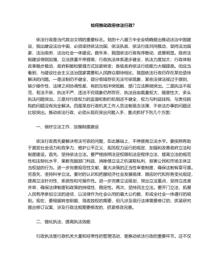 2025年如何推进政府依法行政