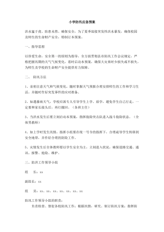 2025年小学防汛应急预案