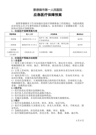 2025年应急医疗保障预案