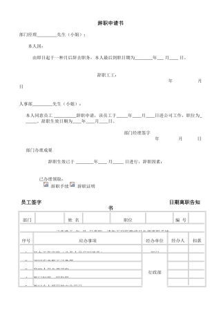 2025年辞职申请书