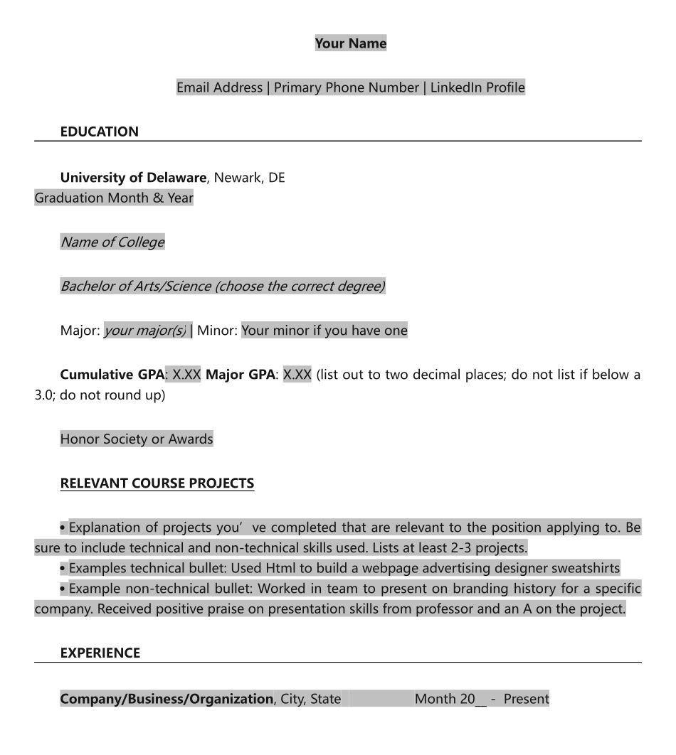 2025年英文简历模板_第1页