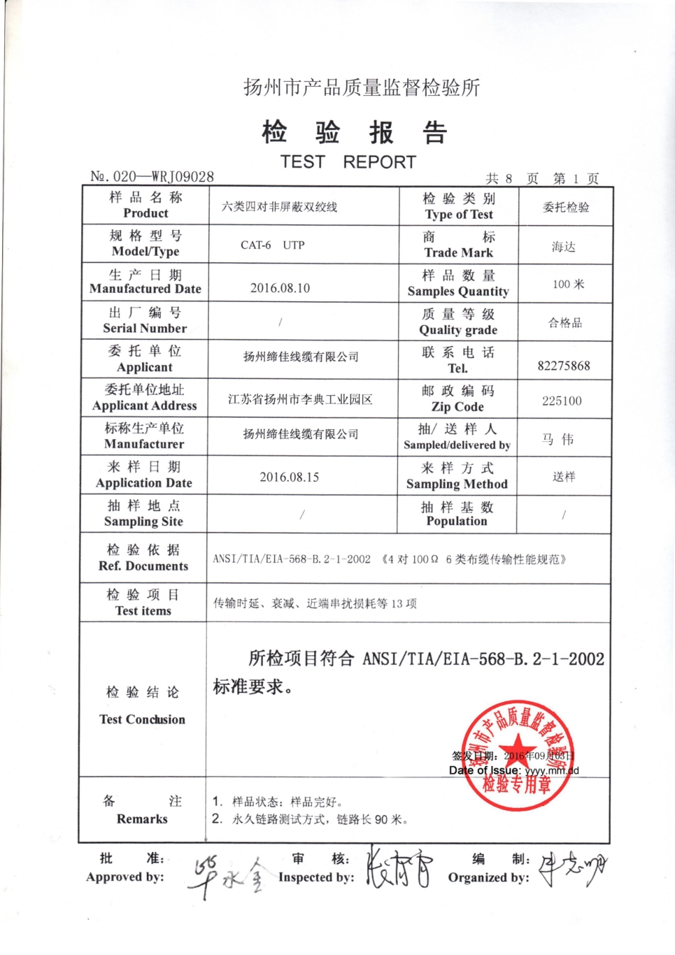 2025年六类网线检测报告_第2页