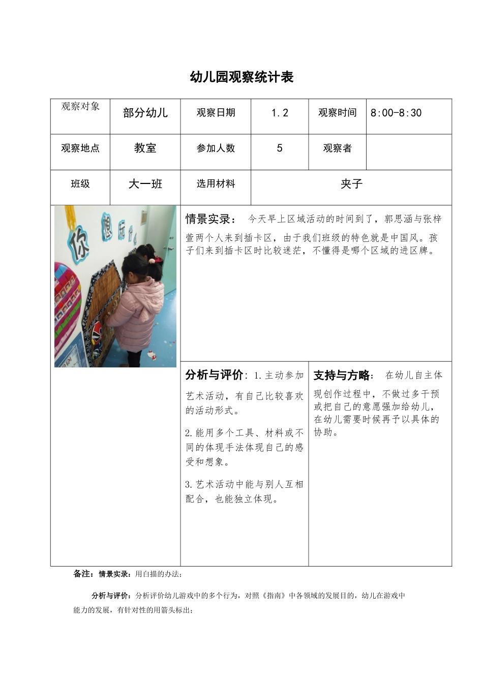 2025年幼儿园观察记录表大班_第1页