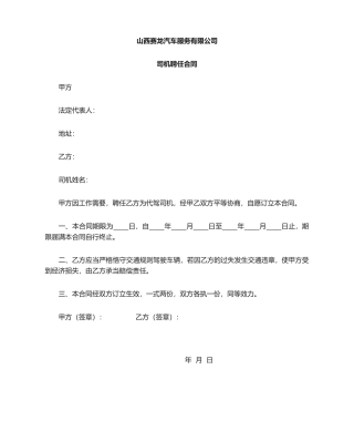 2025年临时聘用司机合同