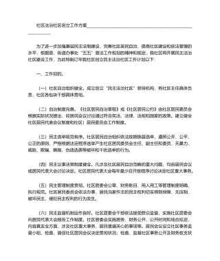 2025年社区法治社区创建工作方案