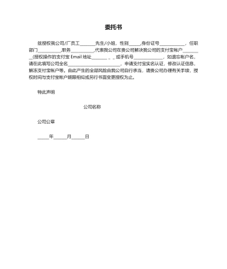 2025年支付宝委托书