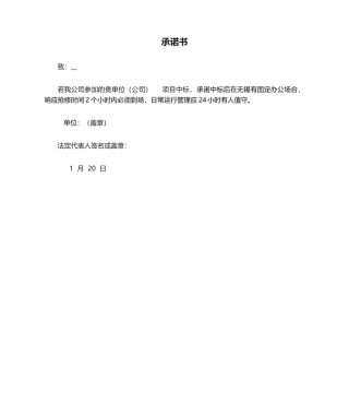 2025年响应招标文件承诺书