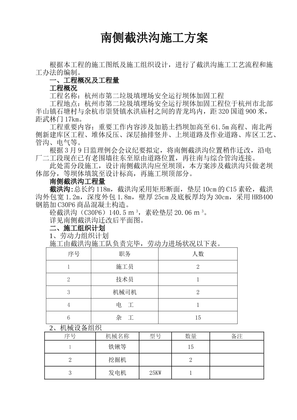 2025年施工方案截洪沟施工方案_第1页