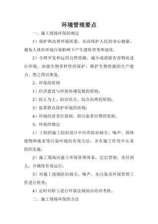 2025年项目环境管理要点