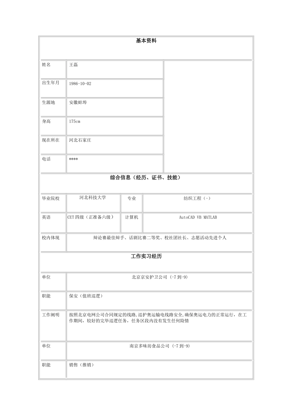 2025年简历模板简历模板下载_第1页