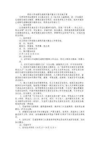 2025年道路交通秩序集中整治工作实施方案