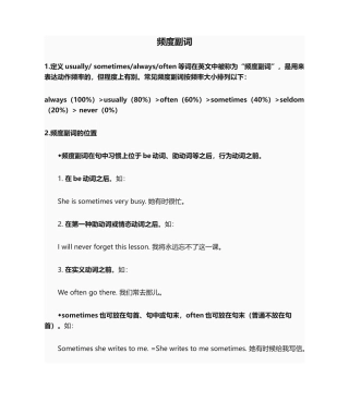 2025年频度副词-习题