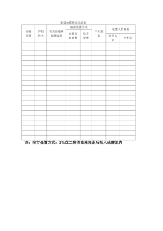2025年胎盘处置情况登记表