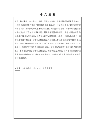 我国中小企业会计信息化问题研究