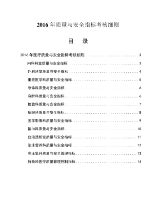 2016年医疗质量绩效考核标准细则