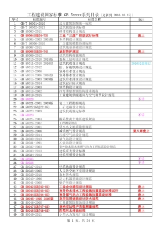 2016年工程建设国家标准GB5系列目录
