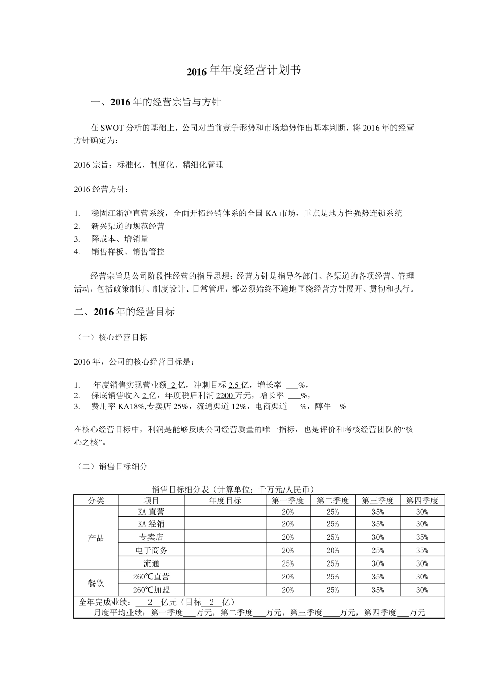 2016年度经营计划_第3页