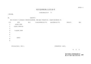2016年执行新监理用表