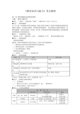 2016年教育知识与能力知识整理