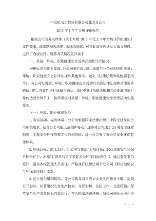 2016年施工企业合规性评价报告