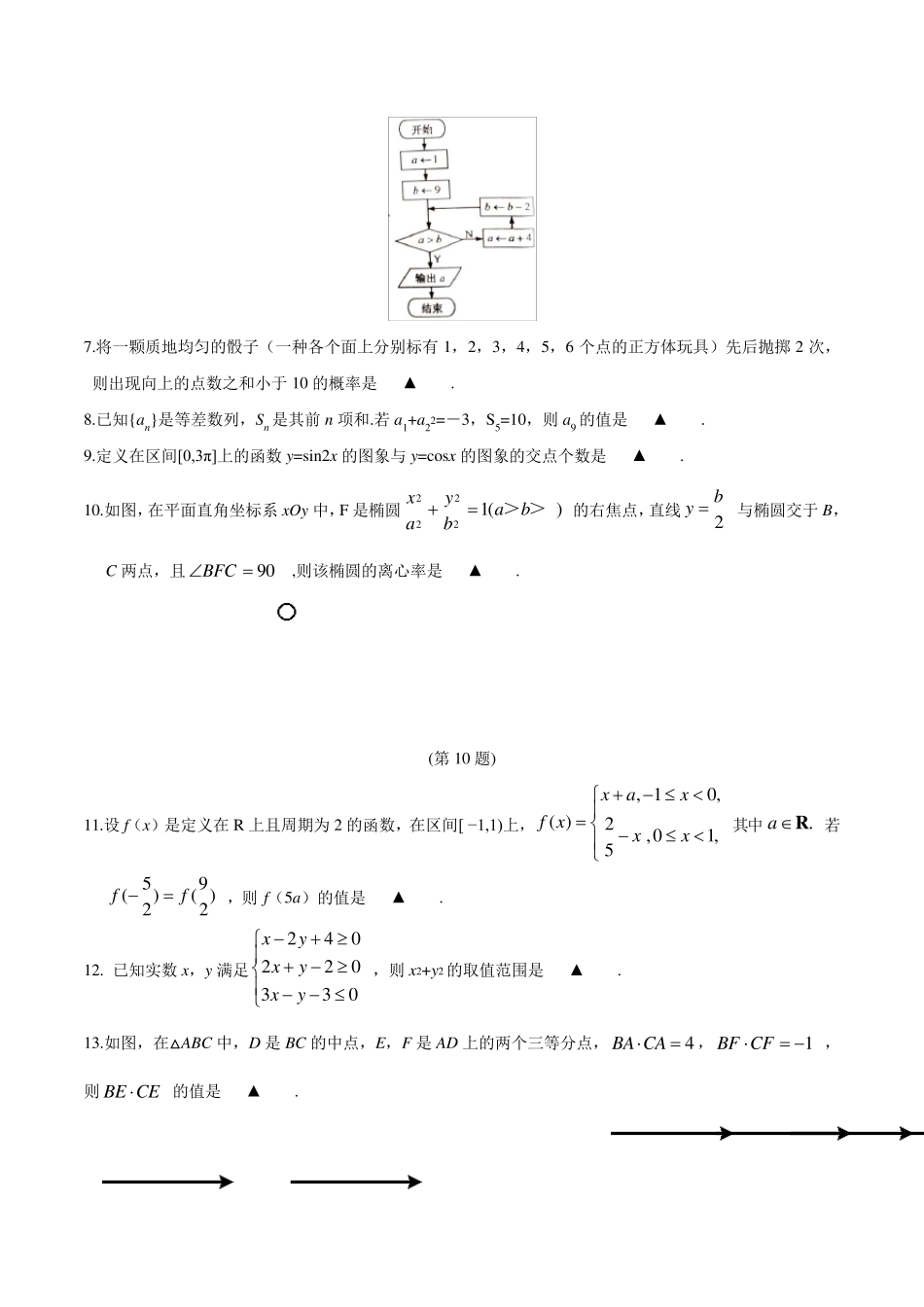 2016年江苏省高考数学试题含答案(Word版)_第2页