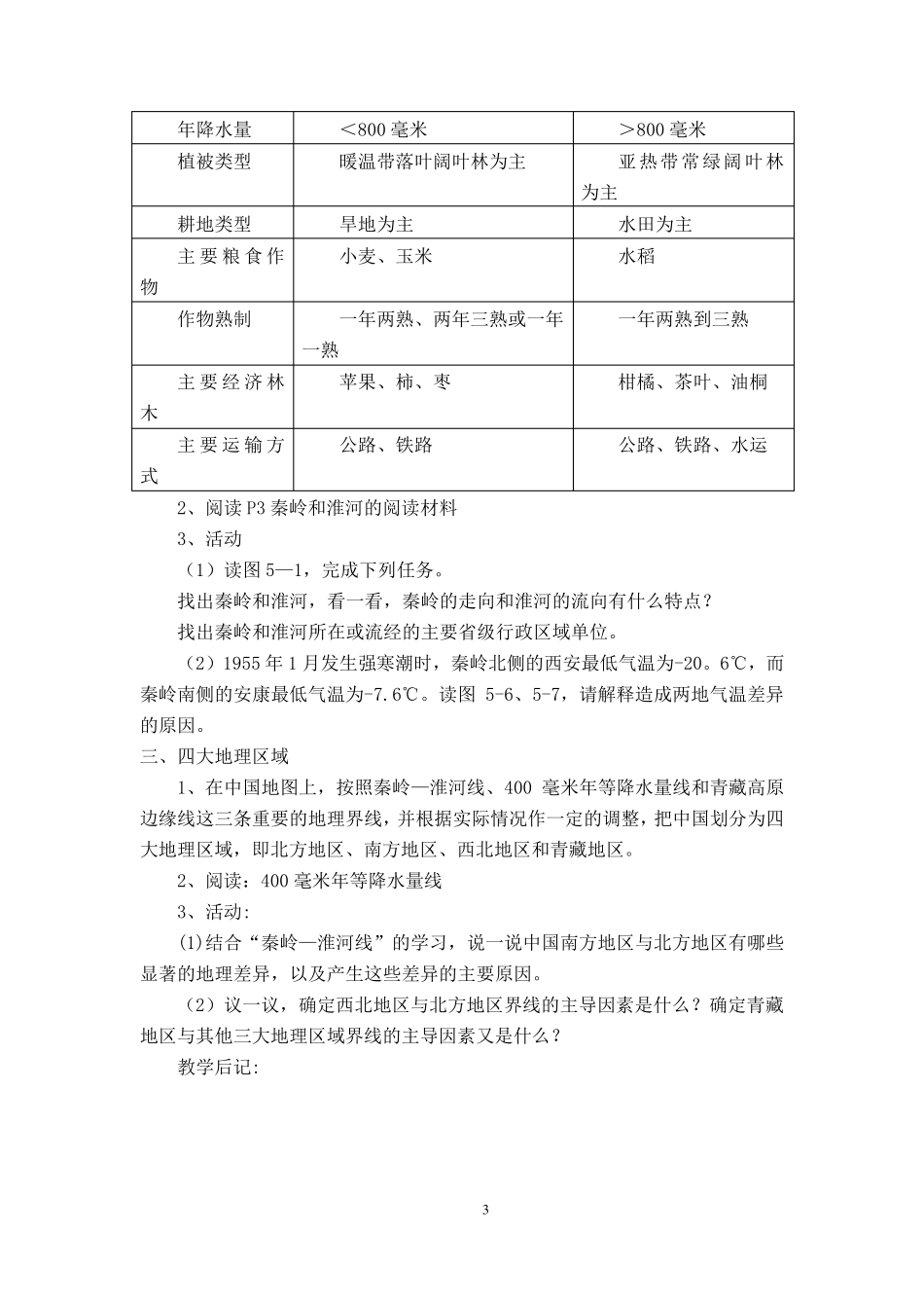 2016年湘教版八年级下册地理教案_第3页