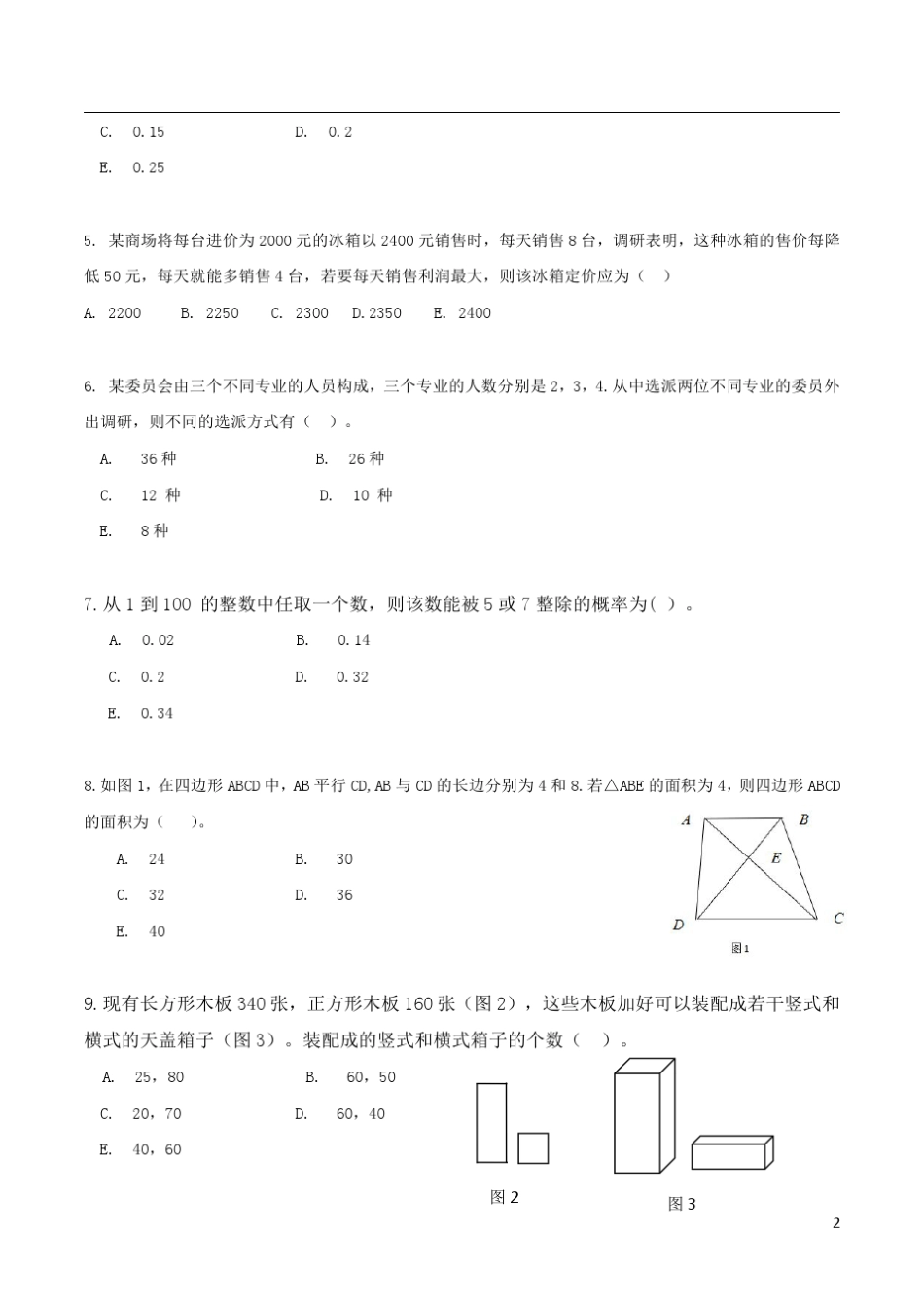 2016年管理类联考综合真题及答案_第2页
