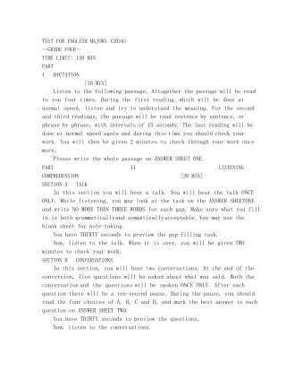 2016年英语专四真题word版