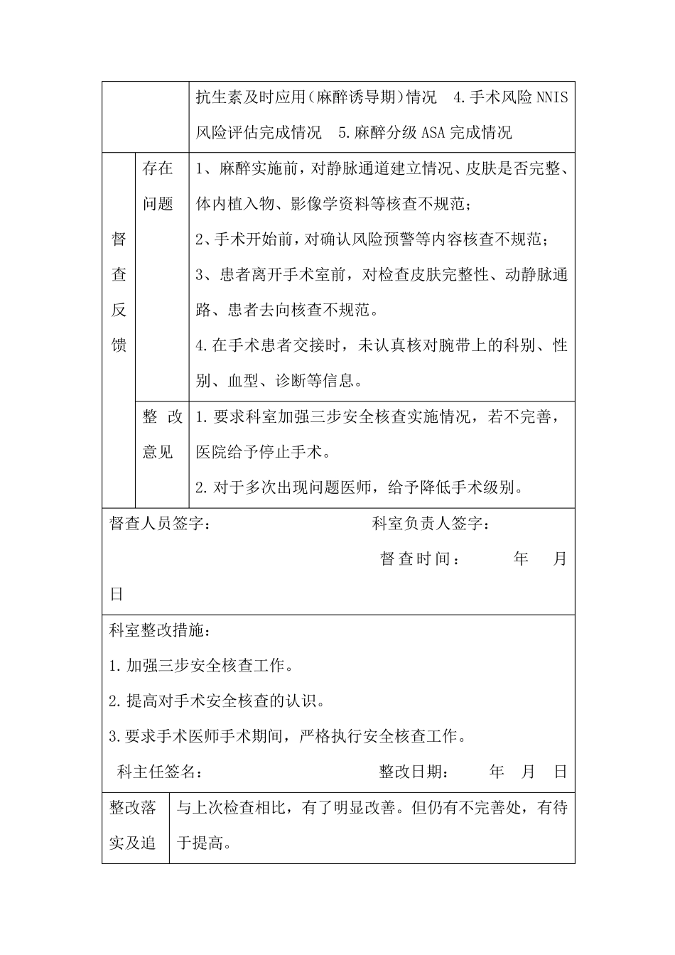 2016手术安全核查与手术风险评估检查记录_第3页