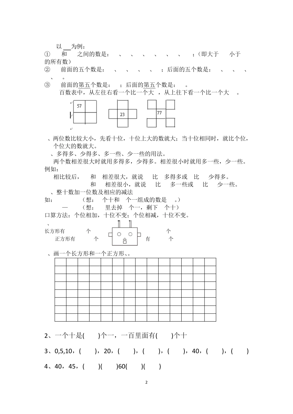 2016新苏教版一年级数学下错题易错知识点整理_第2页