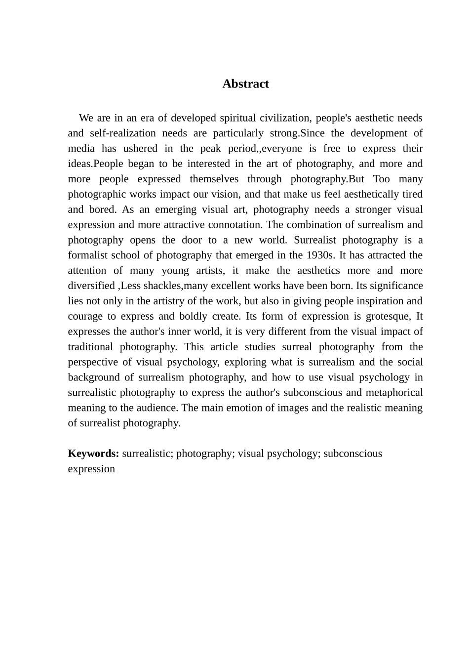摄影艺术专业 基于视觉心理学理论的超现实主义摄影研究_第3页