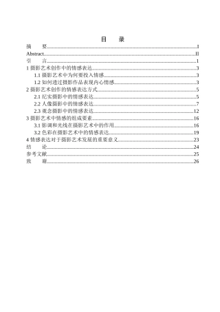 摄影艺术专业 情感元素对摄影创作的影响及应用