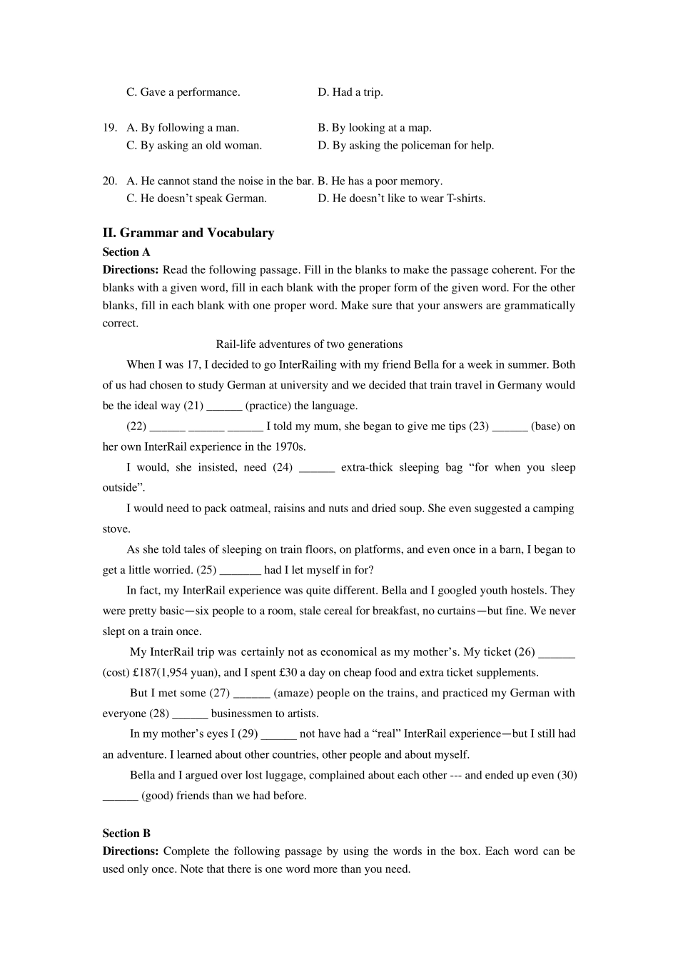 2017上海金山区高三一模英语试题及答案_第3页