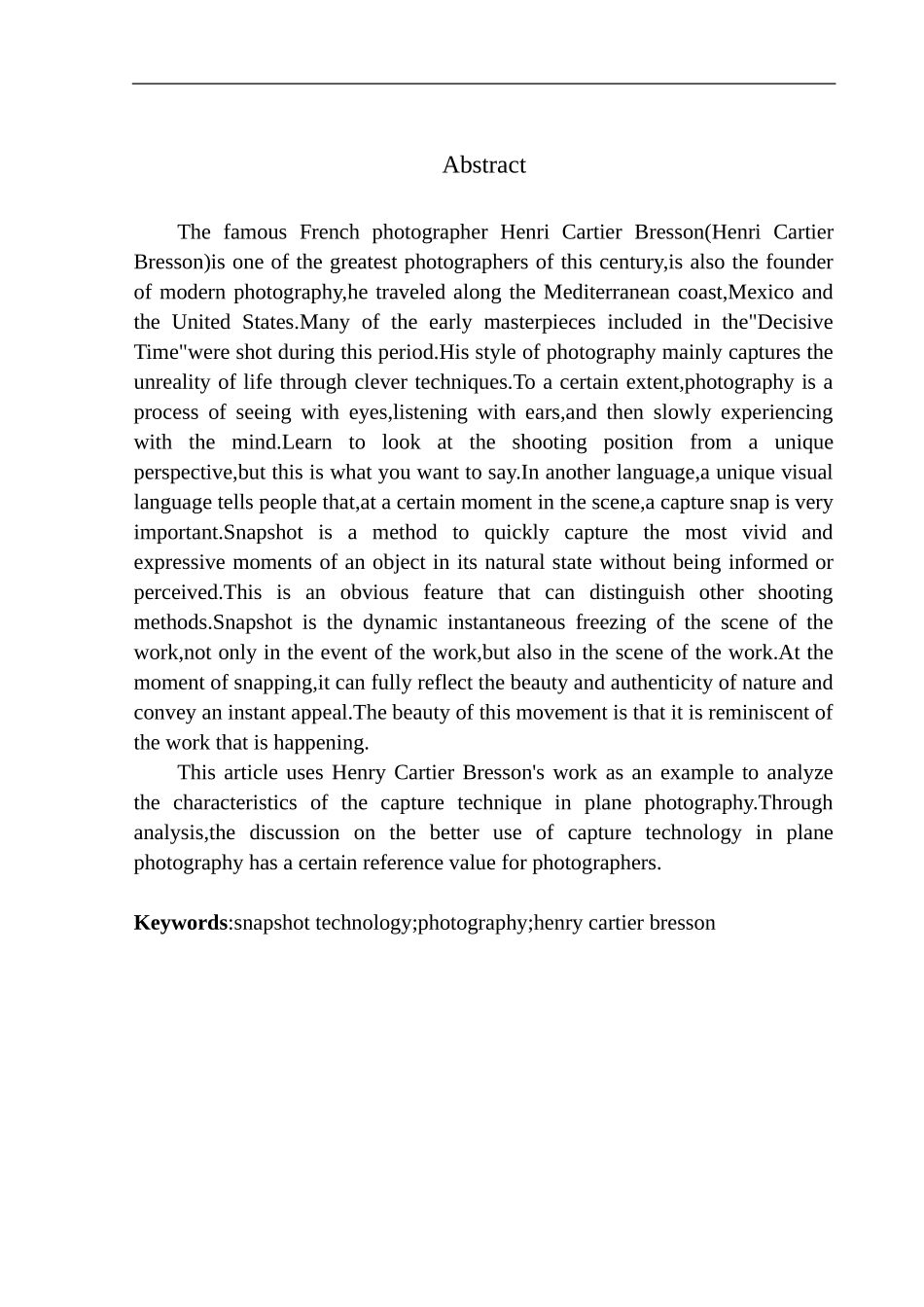 摄影艺术专业 抓拍技术在纪实摄影中的运用——以亨利·卡蒂埃·布勒松系列作品为例_第3页